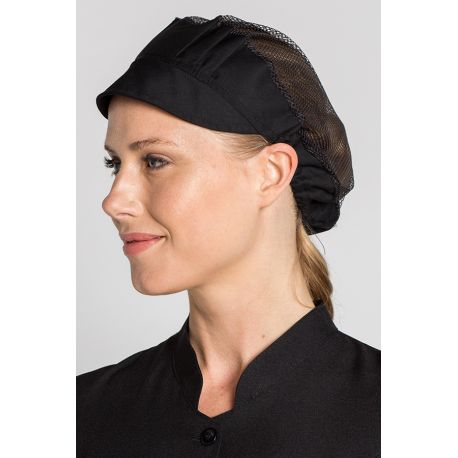 gorro de cocina con rejilla negro dyneke