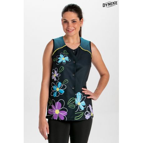 Chaqueta s/m estampado flor azul