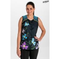 Chaqueta s/m estampado flor azul