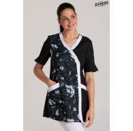 Levita negra estampada flor