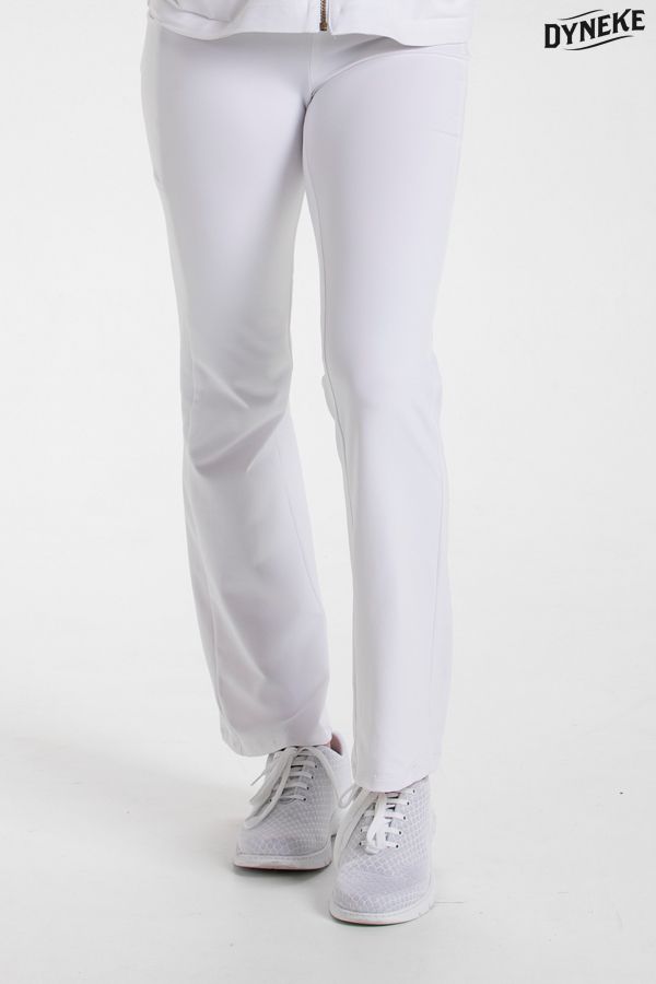 Pantalón punto blanco con bolsillo para estetica comercio Dyneke