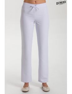 pantalon de mujer blanco para sanidad, comercio y estetica dyneke