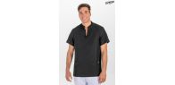 Casaca unisex microfibra negra cuello mao 