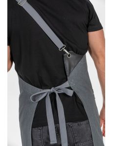 Delantal pico unisex gris