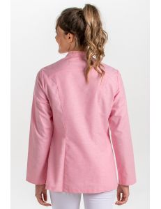 Chaqueta rosa cruzada vivo blanco