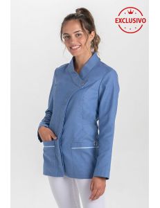 Chaqueta azul cruzada pico m/l