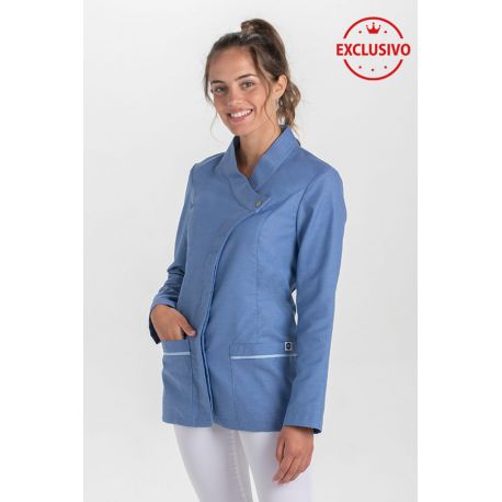 Chaqueta azul cruzada pico m/l