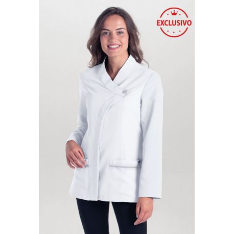 Chaqueta blanca cruzada pico m/l