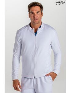 Chaqueta blanca hombre punto cremallera