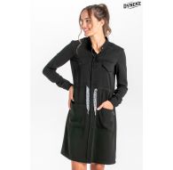 Vestido camisero c/lazo ajustable negro
