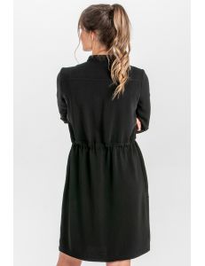 Vestido camisero c/lazo ajustable negro