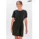 Vestido punto negro m/c trabilla cebra Dyneke