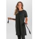 Vestido punto negro m/c trabilla cebra Dyneke