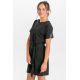 Vestido punto negro m/c trabilla cebra Dyneke