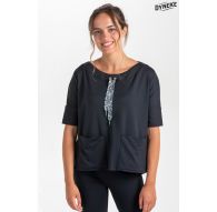 Camiseta punto negra lazo cebra