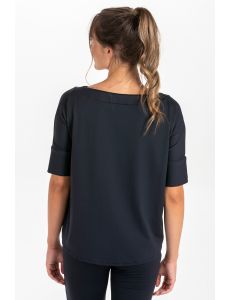 Camiseta punto negra lazo cebra