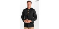 Chaqueta negro botón madera