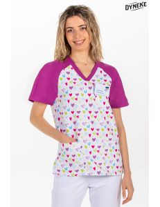 Pijama sanitario estampado corazones