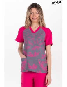 Blusón unisex fucsia estampado smile Dyneke