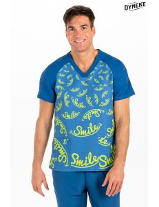 Pijama sanitario azul estampado smile