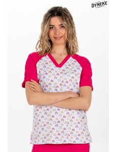 Pijama sanitario estampado arcoiris