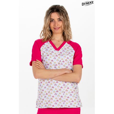 Pijama sanitario estampado arcoiris