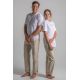 Camisa unisex blanca botón madera