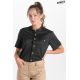 Camisa unisex negra botón madera