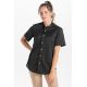 Camisa unisex negra botón madera