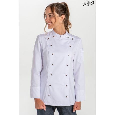 Chaqueta cocinera rejilla blanca