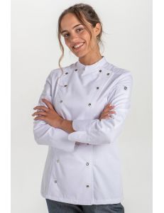 Chaqueta cocinera rejilla blanca