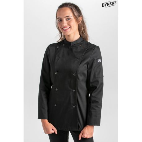 Chaqueta cocinera rejilla negra