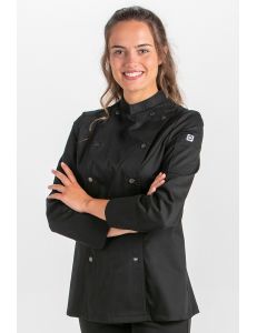 Chaqueta cocinera rejilla negra