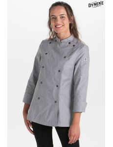 Chaqueta cocinera rejilla gris