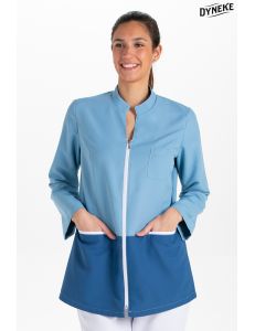 Chaqueta m/l mujer bicolor azul