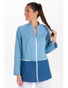Chaqueta m/l mujer bicolor azul
