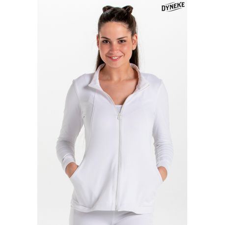 Chaqueta blanca punto cremallera