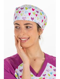 Gorro Sanidad unisex estampado corazones