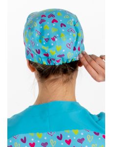 Gorro Sanidad unisex estampado corazones azul