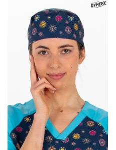 Gorro Sanidad unisex estampado mandala azul