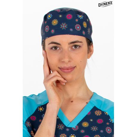 Gorro Sanidad unisex estampado mandala azul