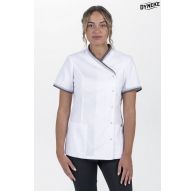 Chaqueta mujer cuello y mangas vivo gris