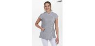 Chaqueta gris m/c cuello mao onda
