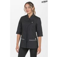 Chaqueta negra cruzada pico m/c