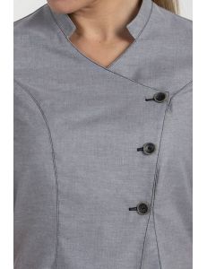 Chaqueta mujer asia gris m/c pespuntes