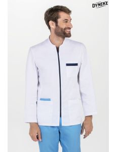 Chaqueta blanca en manga larga con detalles azules