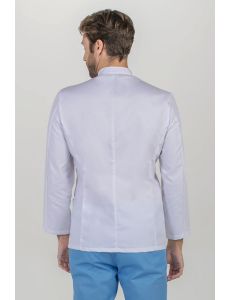 Chaqueta blanca en manga larga con detalles azules