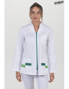 Chaqueta para sanidad, farmacia, comercio y estética en verde Dyneke