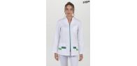 Chaqueta blanca en manga larga con detalles verdes