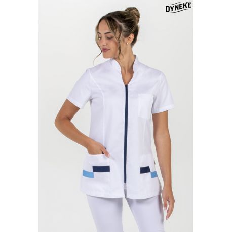 Chaqueta para sanidad, farmacia, comercio y estética azul Dyneke